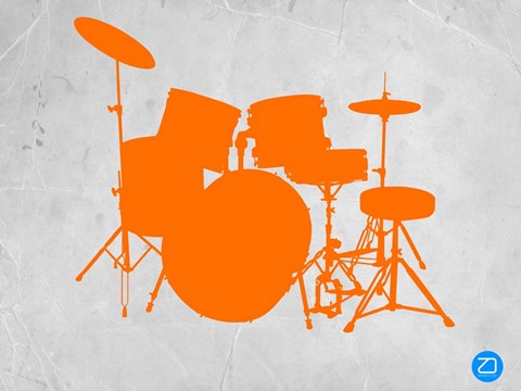 Framed Orange Drum Set Print