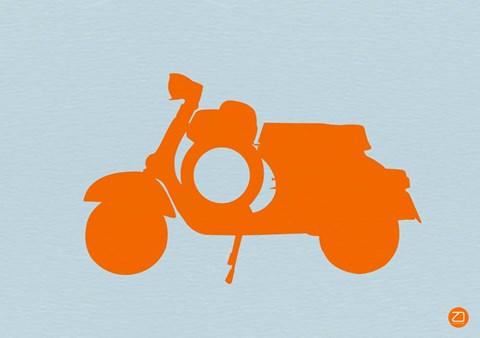 Framed Orange Scooter Print