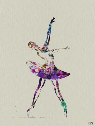 Framed Ballerina Watercolor 4A Print