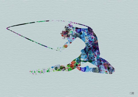 Framed Dancer Watercolor 4 Print