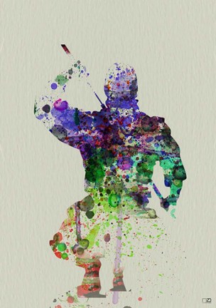 Framed Ninja Watercolor 1 Print