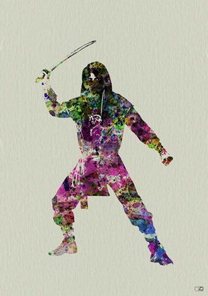 Framed Ninja Watercolor 2 Print