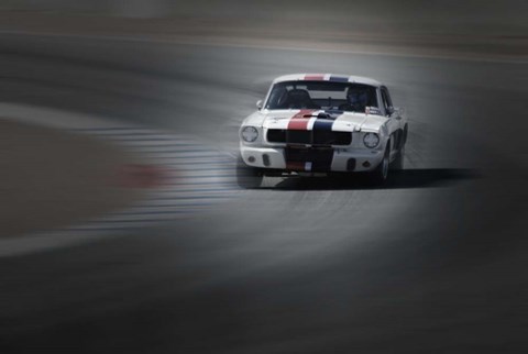 Framed Mustang on the racing Circuit Print