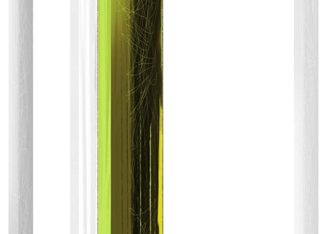 Framed Abstract Green on White Print