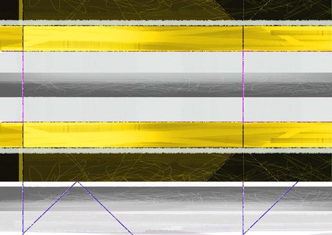 Framed Abstract Yellow Parallels Print