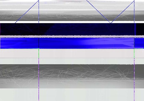 Framed Abstract Blue and White Paralells Print