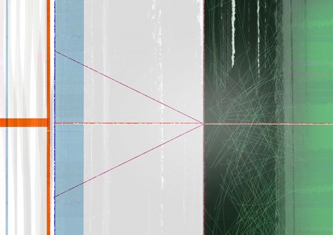 Framed Abstract Orange and Green Print