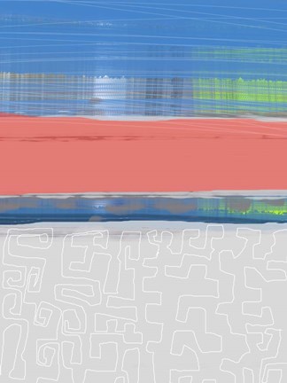 Framed Abstract  Blue View 2 Print