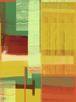 Framed Green and Brown Abstract 2 Print