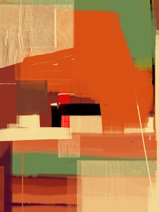 Framed Green and Brown Abstract 4 Print