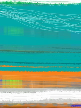 Framed Abstract Orange Stripe2 Print