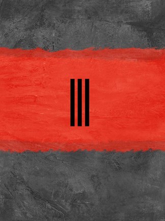 Framed Grey and Red Abstract 1 Print