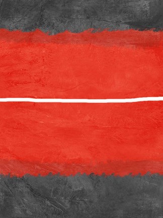 Framed Grey and Red Abstract 2 Print