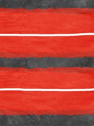 Framed Grey and Red Abstract 3 Print