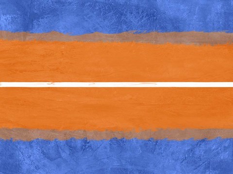 Framed Blue and Orange Abstract Theme 4 Print