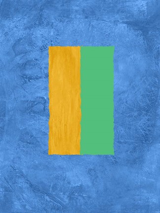 Framed Blue and Square Theme 2 Print