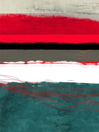 Framed Abstract Stripe Theme Grey and White Print