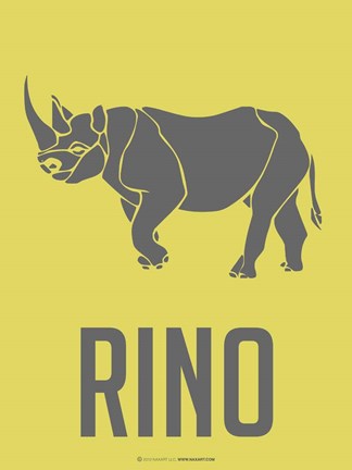 Framed Rhino Grey Print