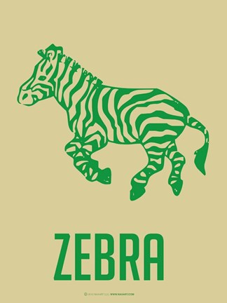 Framed Zebra Green Print