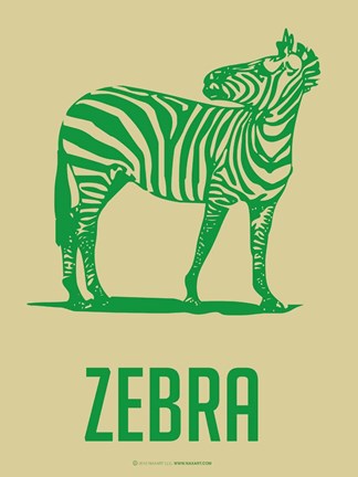 Framed Zebra Green 2 Print