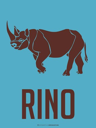 Framed Rhino Brown Print