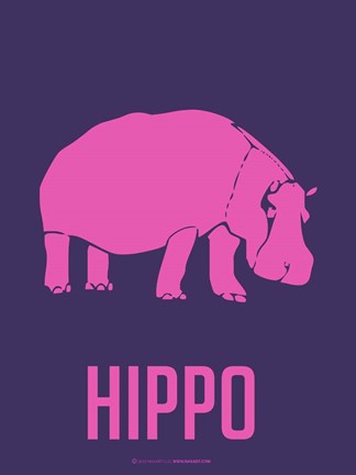 Framed Hippo Pink Print