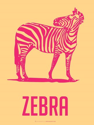 Framed Zebra Red and yellow Print