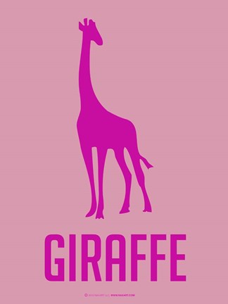 Framed Giraffe Pink Print