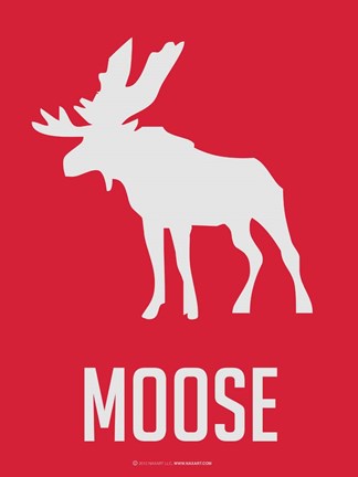 Framed Moose Red Print