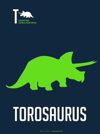 Framed Green Dinosaur Print