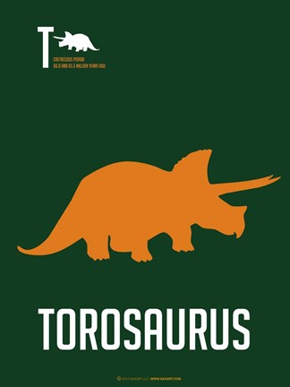 Framed Yellow Dinosaur Print