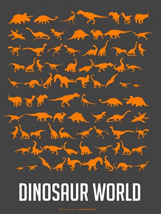 Framed Dinosaur Orange Print