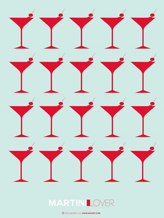 Framed Martini Lover Red Print