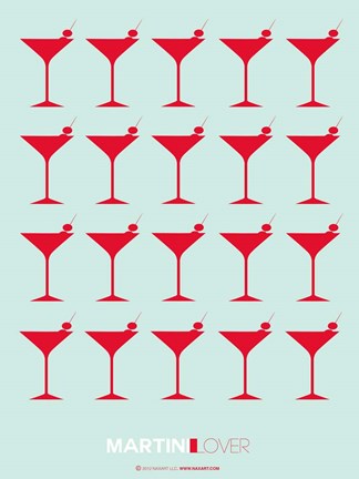 Framed Martini Lover Red Print