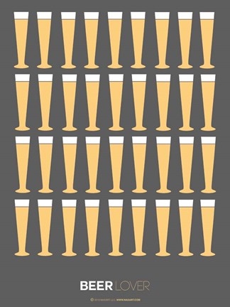 Framed Beer Glasses Print