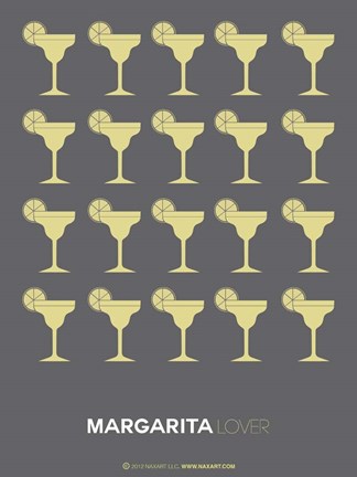 Framed Yellow Margaritas Grey Print