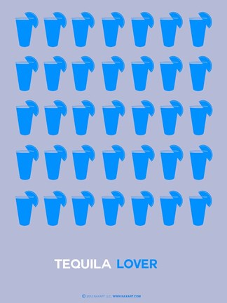 Framed Blue Tequila Shots Print