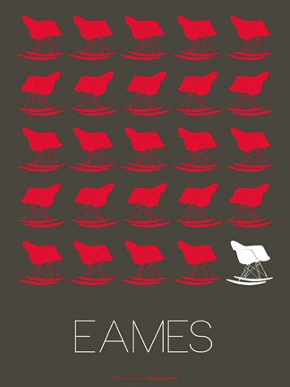 Framed Eames Red Rocking Chair Print