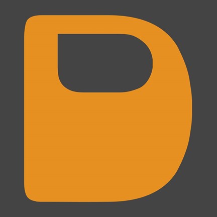 Framed Letter D Yellow Print