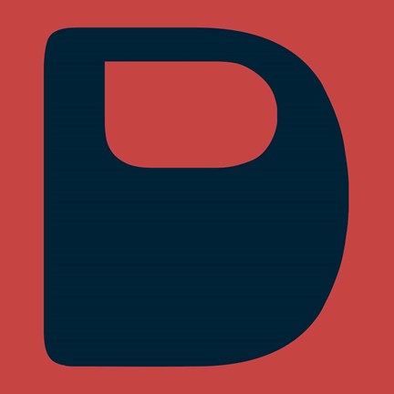 Framed Letter D Blue Print