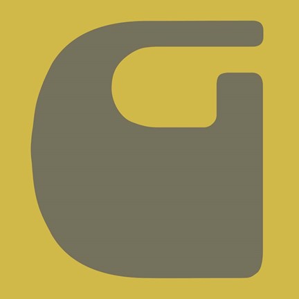 Framed Letter G Grey Print