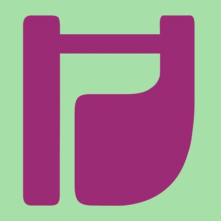 Framed Lettert H Purple Print