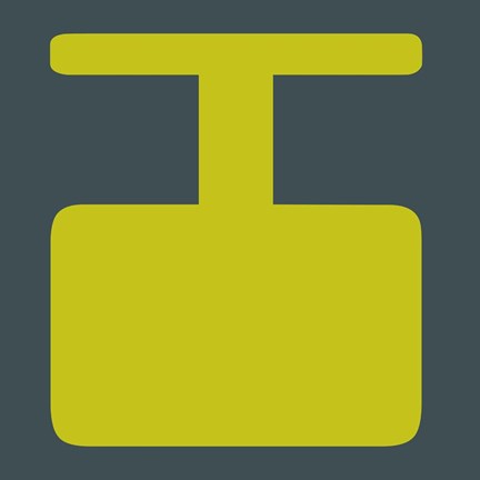 Framed Letter I Yellow Print