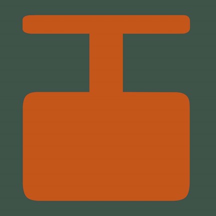 Framed Letter I Orange Print