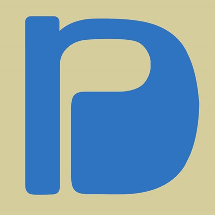 Framed Letter N Blue Print