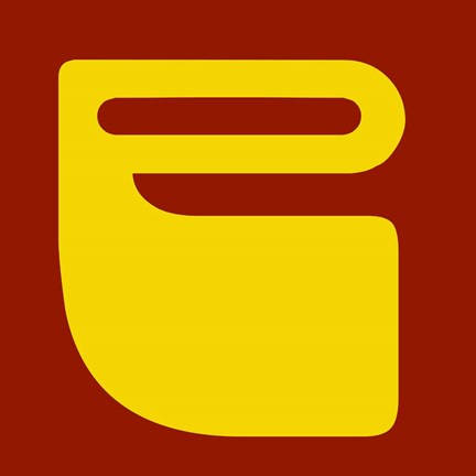 Framed Letter P Yellow Print