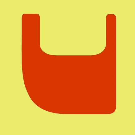 Framed Letter V Orange Print