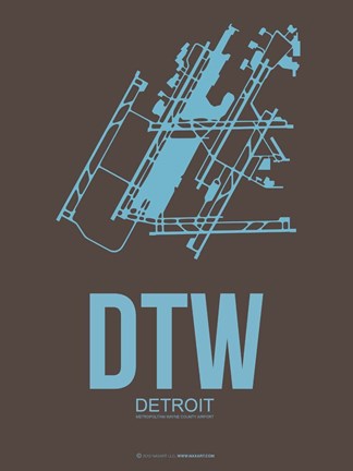 Framed DTW Detroit 1 Print