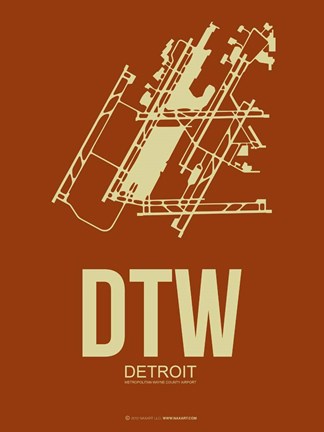 Framed DTW Detroit 2 Print