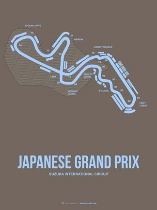 Framed Japanese Grand Prix 1 Print